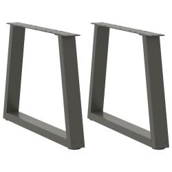 Lot de 2 pieds de table basse en forme de V 50 x 42-43,3 cm design moderne avec patins r&eacute;glables en