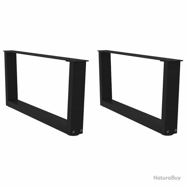 Lot de 2 pieds de table basse en V pour table moderne 70 x 31 cm avec patins r�glables en acier noi