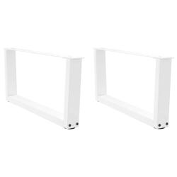 Lot de 2 pieds de table basse en forme de V 70 x 30-31 cm avec patins r&eacute;glables design contemporain