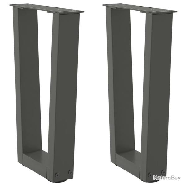 Lot de 2 pieds de table basse en V 38 x 42-43,3 cm stabilit� optimale design moderne en acier anthr