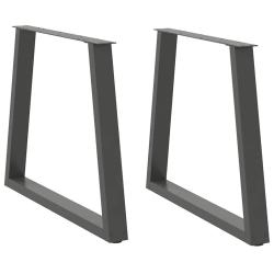 Lot de 2 pieds de table &agrave; manger en forme de V 70 x 72-73 cm finition moderne utilisation bureau sa