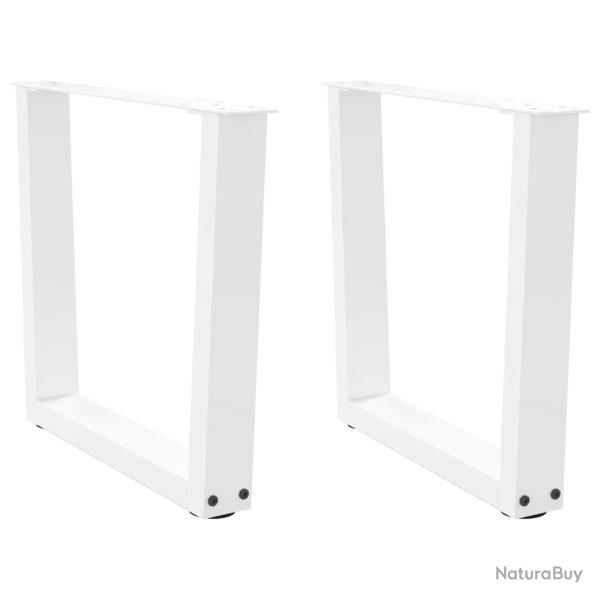 Lot de 2 pieds de table basse en forme de V 60 x 42 x 43 cm style moderne r�glables en acier blanc