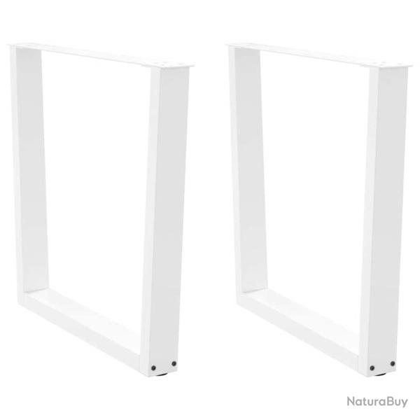 Lot de 2 pieds de table � manger en V r�glables 90 x 72 cm ambiance moderne en acier blanc 02_00569