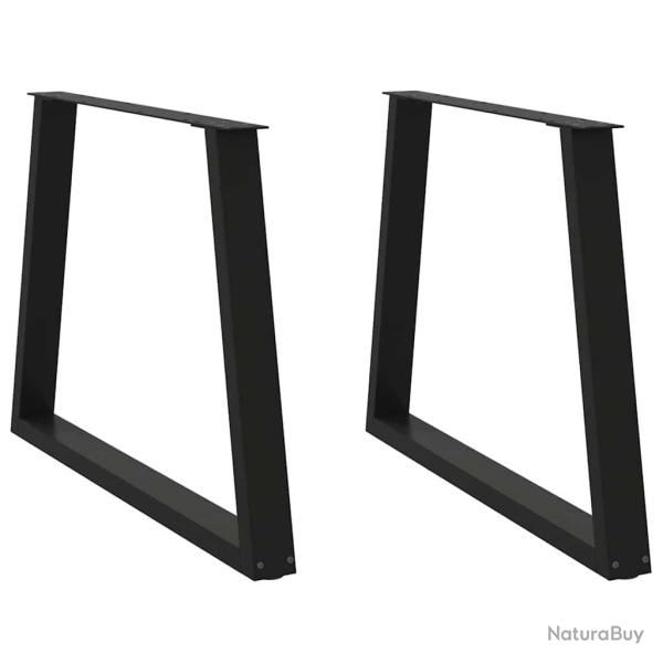 Lot de 2 pieds de table � manger en forme de V 90 x 73 cm adapt�s bureau salon moderne en acier noi