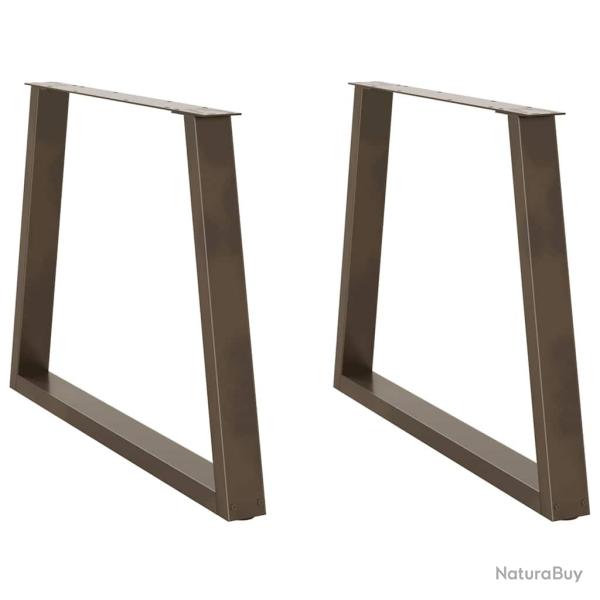 Lot de 2 pieds de table � manger en V 100 x 73 cm avec patins r�glables design moderne en acier nat