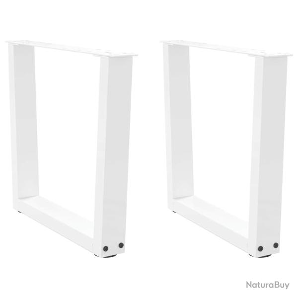 Lot de 2 pieds de table basse en forme de V style moderne ajustables 50 x 42-43,3 cm en acier blanc
