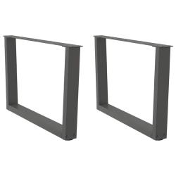 Lot de 2 pieds de table basse en V r&eacute;glables 70 x 42 x 43 cm design moderne en acier anthracite 02_