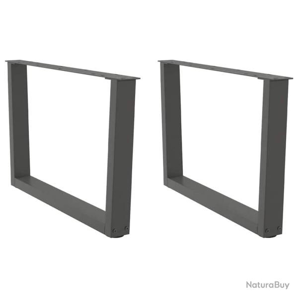 Lot de 2 pieds de table basse en V r�glables 70 x 42 x 43 cm design moderne en acier anthracite 02_