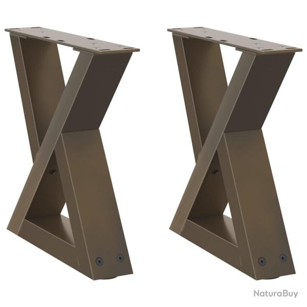 Lot de 2 pieds de table basse design moderne 30 x 31 cm avec patins r�glables en acier naturel 02_0