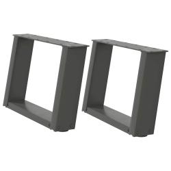 Lot de 2 pieds de table basse en U design moderne stabilit&eacute; r&eacute;glable 40 x 30 cm en acier anthracite