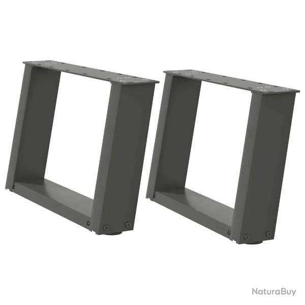 Lot de 2 pieds de table basse en U design moderne stabilit� r�glable 40 x 30 cm en acier anthracite