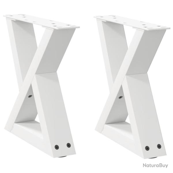 Lot de 2 pieds de table basse modernes en acier 40 x 30-31 cm avec patins r�glables style contempor