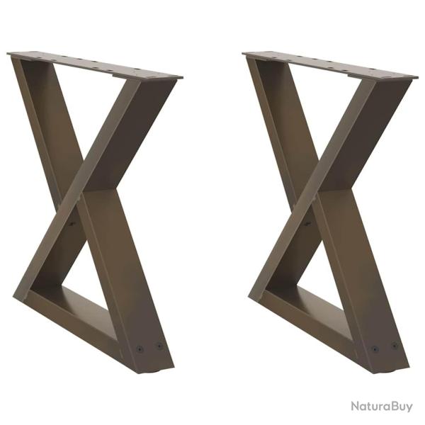 Lot de 2 pieds de table basse r�glables modernes 60 x 42-43,3 cm en acier naturel 02_0056997