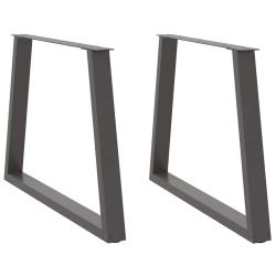 Lot de 2 pieds de table &agrave; manger en forme de V 100 x 72-73 cm avec patins r&eacute;glables style moderne e