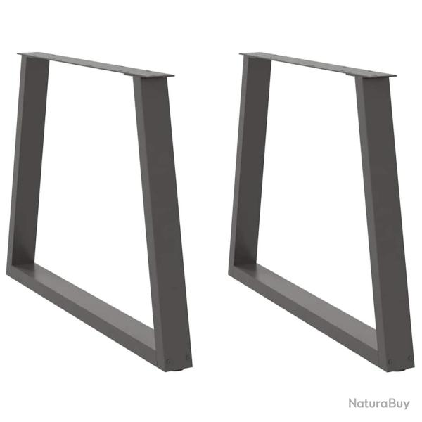 Lot de 2 pieds de table � manger en forme de V 100 x 72-73 cm avec patins r�glables style moderne e