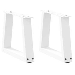 Lot de 2 pieds de table basse en V r&eacute;glables 30 x 30 cm design moderne d&eacute;coration int&eacute;rieure en aci