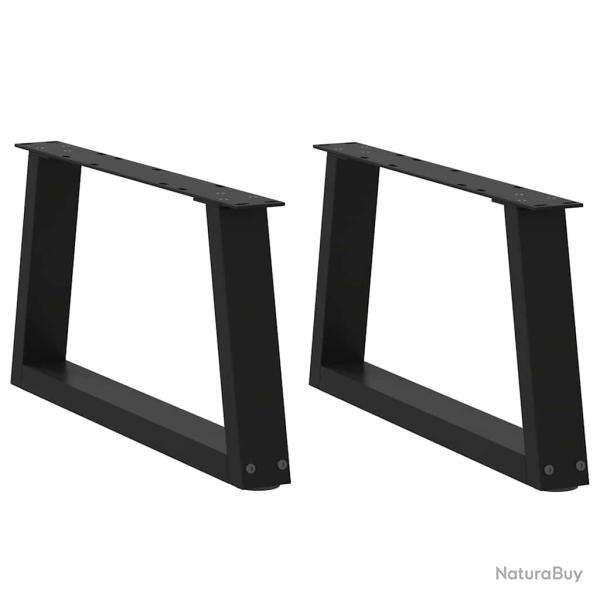 Lot de 2 pieds de table basse en V 50 x 30 x 31 cm avec patins r�glables moderne en acier noir 02_0