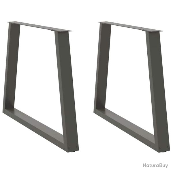 Lot de 2 pieds de table � manger en V design moderne ajustable 90 x 72 cm en acier anthracite 02_00