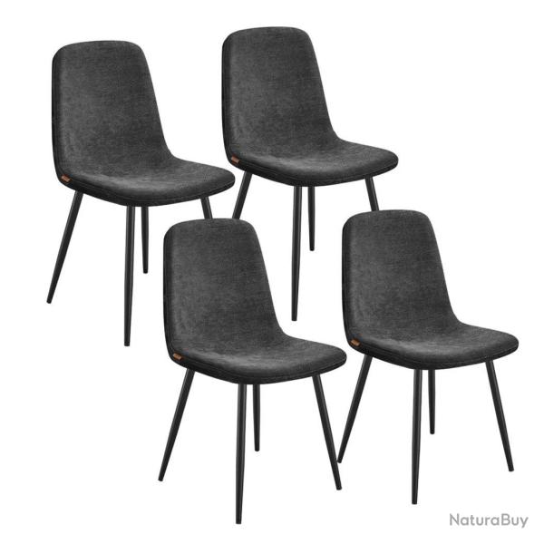 Chaises de salle � manger lot de 4 support m�tallique pieds r�glables nettoyage facile chaises de c