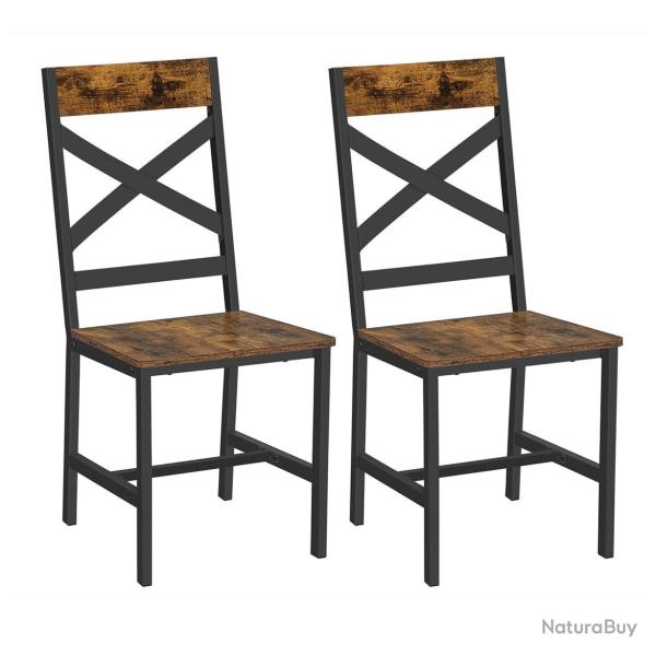 Chaises de salle � manger lot de 2 si�ges de cuisine cadre en acier ergonomique style industriel po