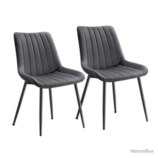 Lot de 2 chaise salle � manger chaise cuisine supportant jusqu'� 120 kg pied en acier dossier ergon