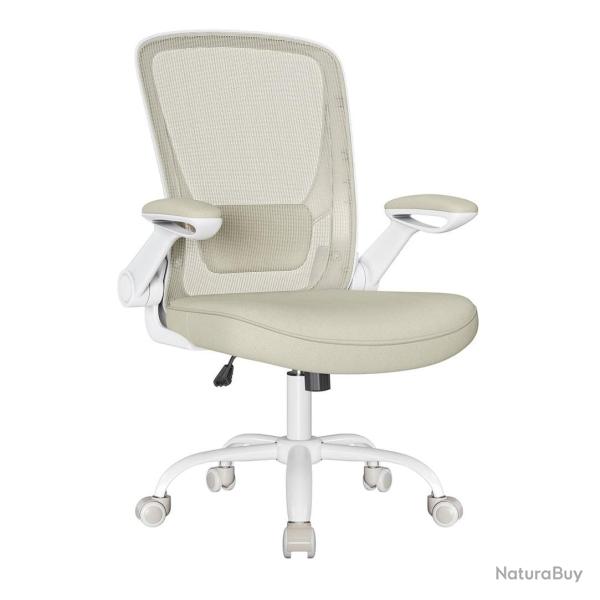 Fauteuil de bureau avec accoudoir rabattable chaise de bureau en toile si�ge pivotant � 360� suppor
