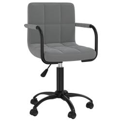 Chaise fauteuil si&egrave;ge pivotante de bureau informatique &eacute;tude fonc&eacute; velours gris 02_0024132