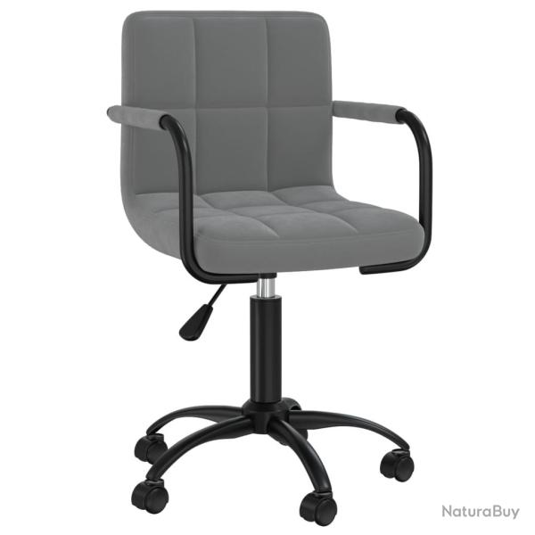 Chaise fauteuil si�ge pivotante de bureau informatique �tude fonc� velours gris 02_0024132