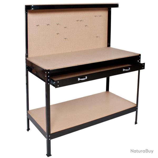 Etabli bricolage atelier acier noir 120 cm 2308182