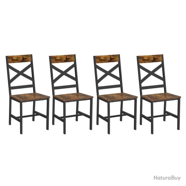 Chaises de salle � manger lot de 4 si�ges de cuisine cadre en acier ergonomique style industriel po