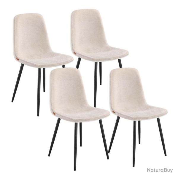 Chaises de salle � manger lot de 4 support m�tallique pieds r�glables nettoyage facile chaises de c