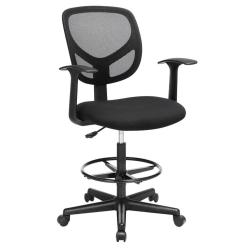 Fauteuil de bureau si&egrave;ge ergonomique tabouret avec repose-pieds r&eacute;glable en hauteur pivotant sur 36