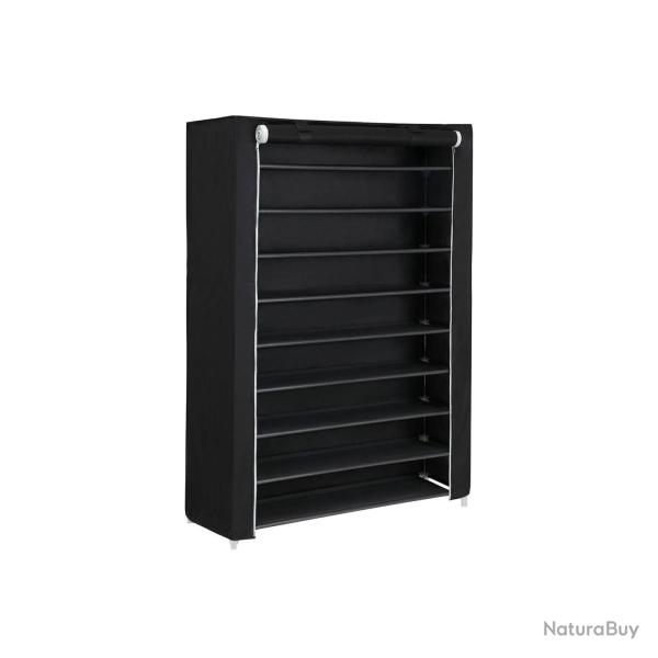Armoire �tag�res � chaussures 10 couches noir 100 x 28 x 162 cm tubes m�talliques 12_0002600