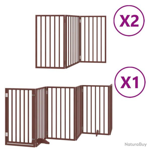 Barri�re de s�curit� pour chien animaux de compagnie porte pliable 12 panneaux longueur 600 cm bois