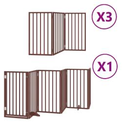 Barri&egrave;re de s&eacute;curit&eacute; pour chien animaux de compagnie porte pliable 15 panneaux longueur 750 cm bois
