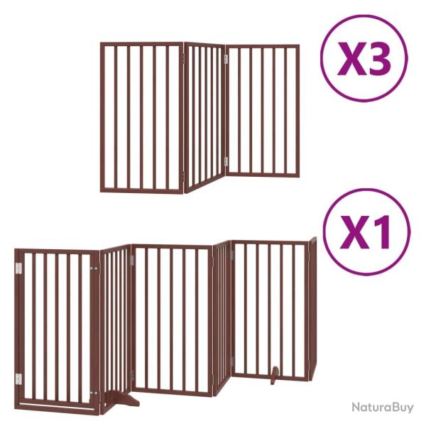 Barri�re de s�curit� pour chien animaux de compagnie porte pliable 15 panneaux longueur 750 cm bois