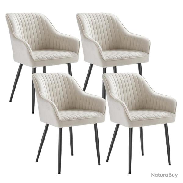 Chaise de salle � manger fauteuil si�ge rembourr�e avec accoudoirs largeur d'assise 49 cm pieds en
