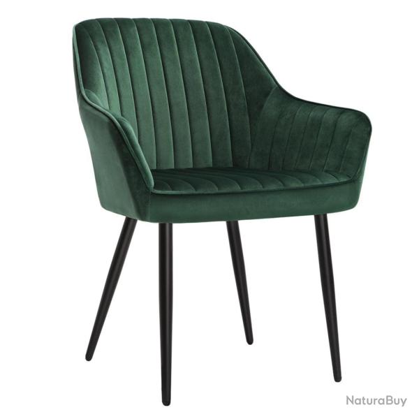 Chaise de salle � manger fauteuil si�ge rembourr�e avec accoudoirs largeur d'assise 49 cm pieds en