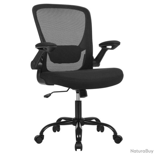 Fauteuil de bureau avec accoudoir rabattable chaise de bureau en toile si�ge pivotant � 360� suppor