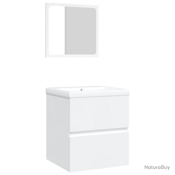 Armoire lavabo de salle de bain 42 x 39 x 18 cm avec bassin et miroir blanc 02_0006639