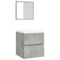 Armoire lavabo de salle de bain et bassin et miroir gris b&eacute;ton 02_0006644