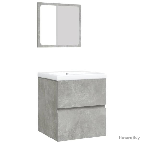 Armoire lavabo de salle de bain et bassin et miroir gris b�ton 02_0006644