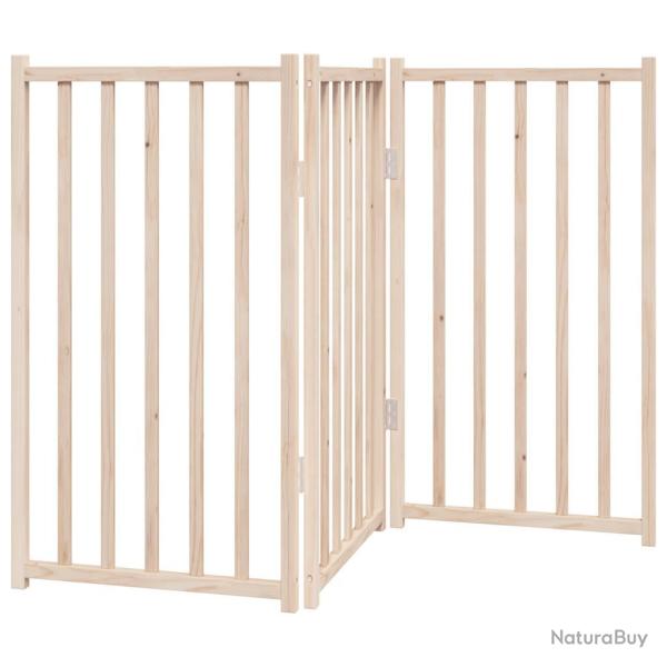 Barri�re de s�curit� pour chien animaux de compagnie pliable 3 panneaux 150 cm bois sapin massif ma