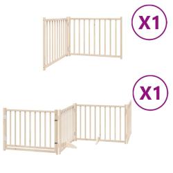 Barri&egrave;re de s&eacute;curit&eacute; pour chien animaux de compagnie avec porte pliable 6 panneaux bois peuplier ma