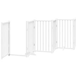 Barri&egrave;re de s&eacute;curit&eacute; pour chien animaux de compagnie porte pliable 12 panneaux bois de peuplier bla
