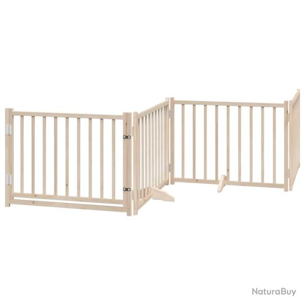 Barri�re de s�curit� pour chien animaux de compagnies avec porte 4 panneaux bois de sapin massif ma