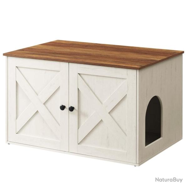 Maison de toilette 80 x 53 x 50 cm pour chats marron rustique et noir 12_0006338