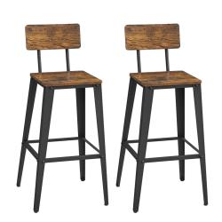 Tabouret bar industriel lot de 2 chaise bar cuisine avec dossier cadre en acier montage facile styl