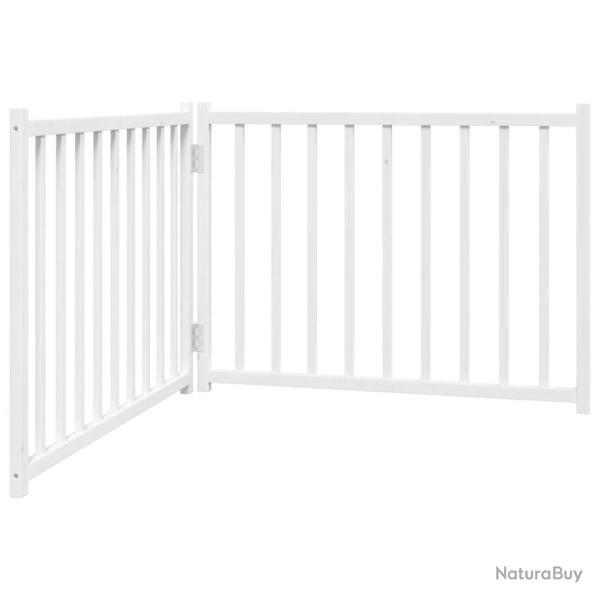 Barri�re de s�curit� pour chien animaux de compagnie pliable 2 panneaux 160 cm bois sapin massif bl
