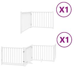 Barri&egrave;re de s&eacute;curit&eacute; pour chien animaux de compagnie porte pliable 6panneaux bois peuplier blanc 02